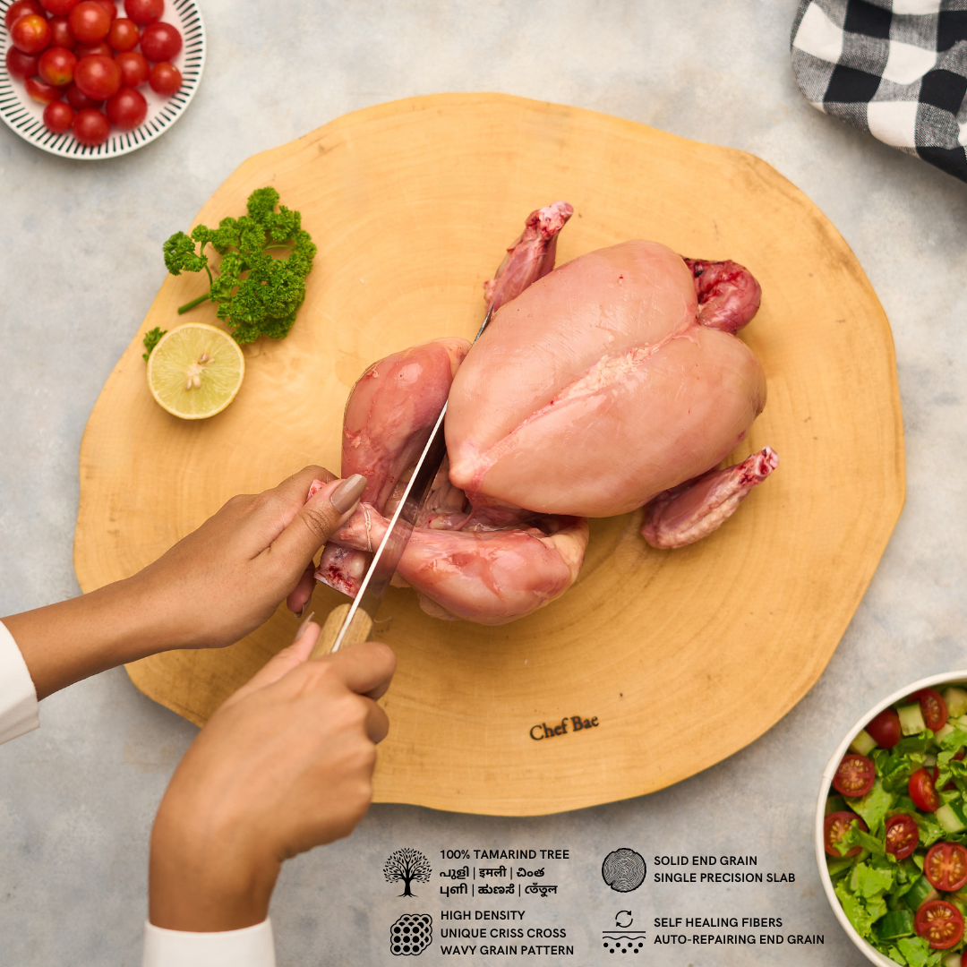 Chef Bae Tamarind Wood High Density Cutting Board - Uneven Round