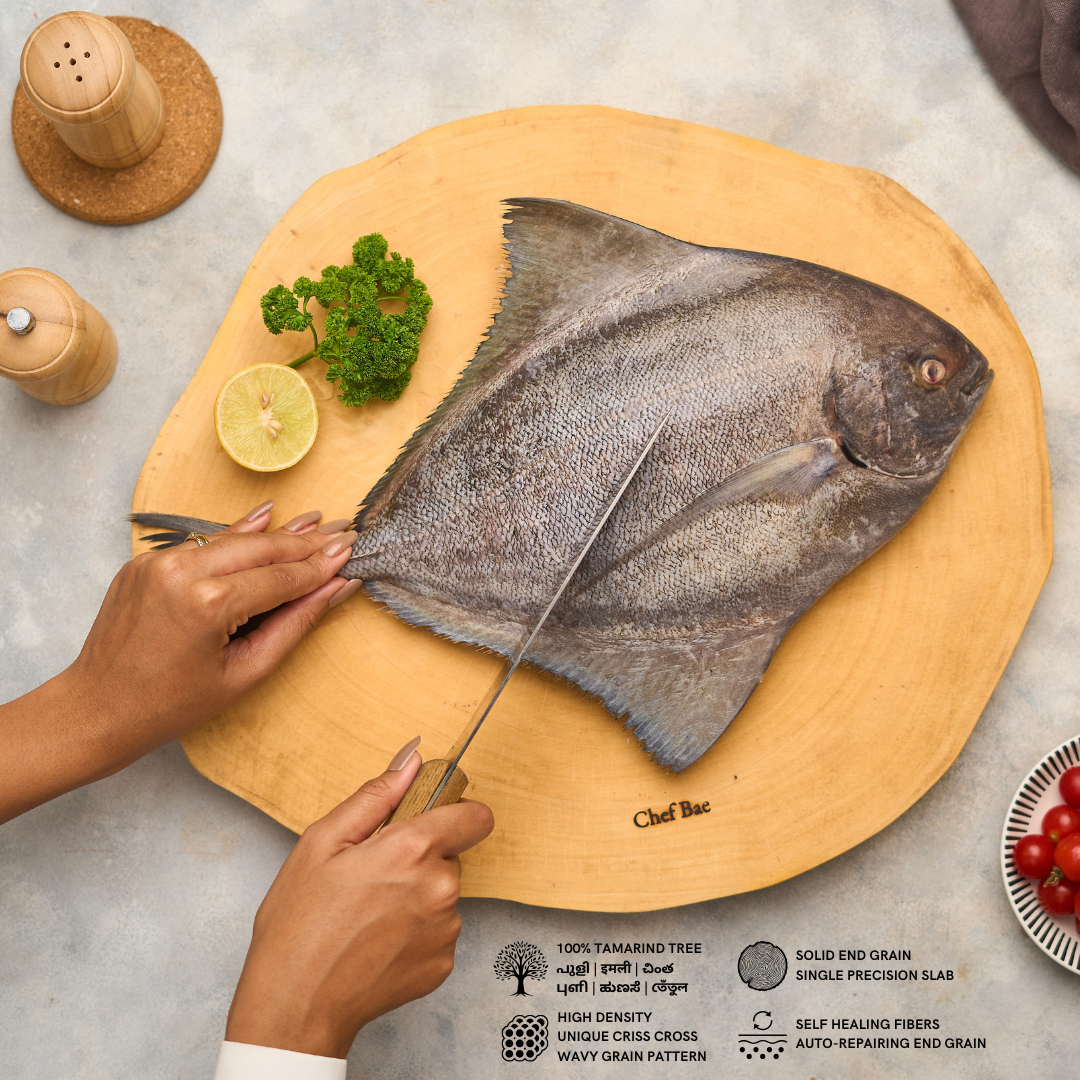 Chef Bae Tamarind Wood High Density Cutting Board - Uneven Round